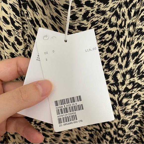 & Other Stories Puff Shoulder Crepe Midi Dress US Size 0 - Picture 6 of 14